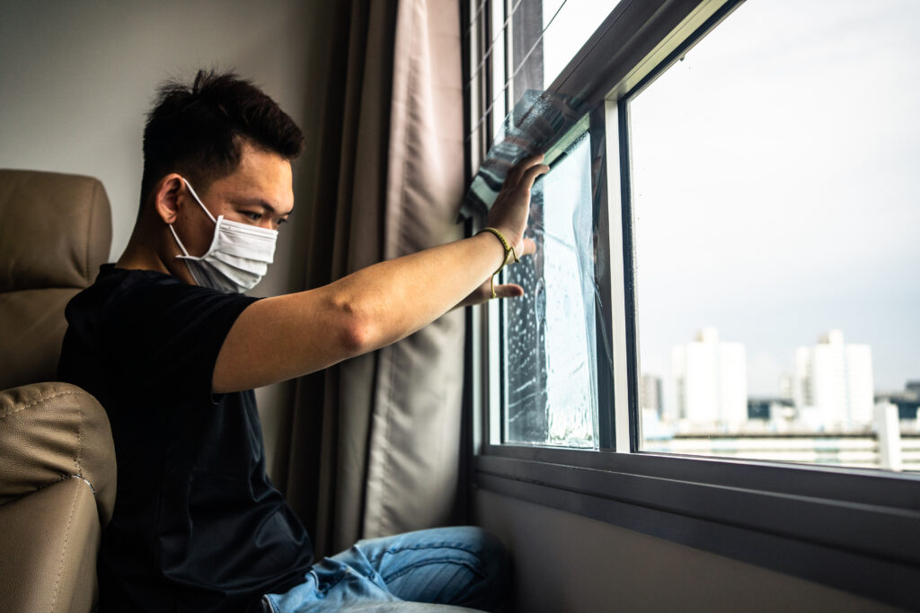 Surfexa team installing Ultraviolet window film & UV light & ray protection film in Singapore BTO & HDB